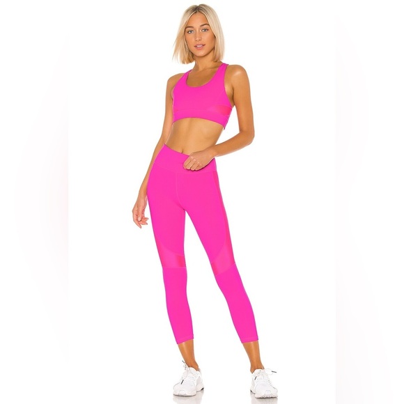 Revolve ALALA Crop Vamp Leggings 7/8 Length High Rise Tights Hot Pink Size S - Picture 4 of 14